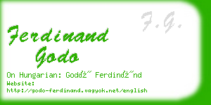 ferdinand godo business card